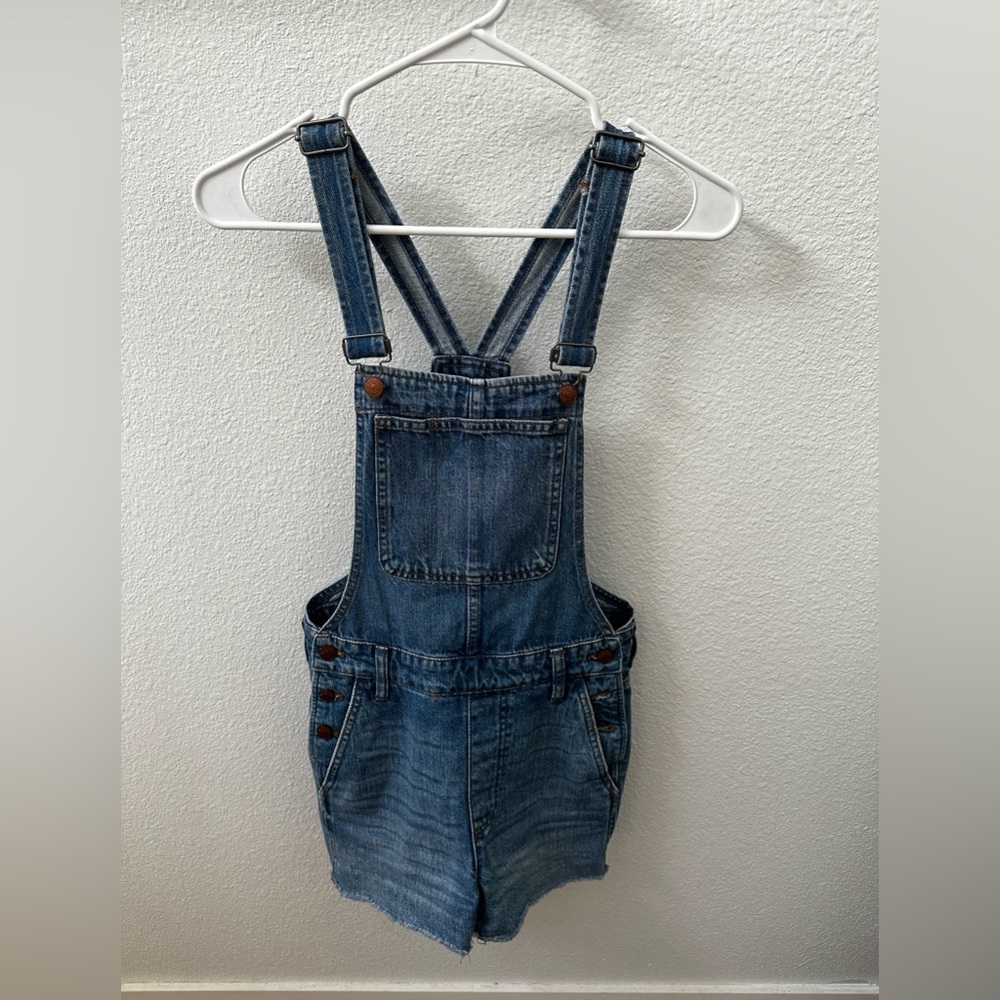 Madewell jean short overalls